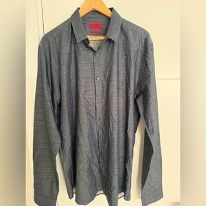 HUGO BOSS Men's Blue Button Down Shirt